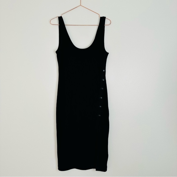 UO urban outfitters ribbed Addy Snap-Button Bodycon Midi Tank Dress - Picture 9 of 12